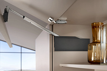 Складной подъёмник BLUM AVENTOS HF top, 2 петли, высота корпуса 600-910 мм, коэффициент мощности 10000-19300, темно-серый — купить оптом и в розницу в интернет магазине GTV-Meridian.